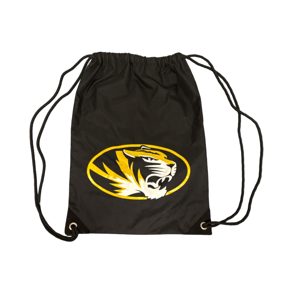MIZZOU MU Vintage Black Drawstring Bag with Missouri Tiger Logo 🐯